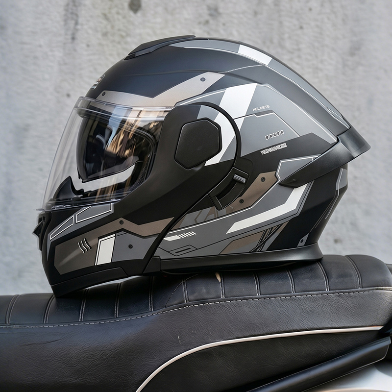 Full Face Motorcycle Helmet With Bluetooth - Мотошлем открытого типа Dot Certified Ad