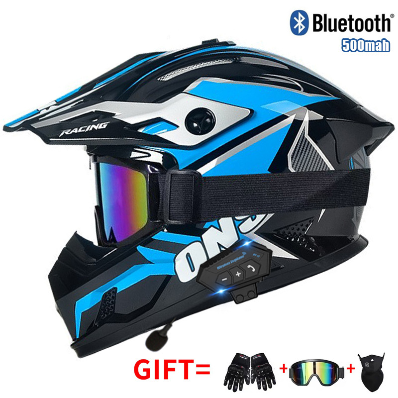 Мотошлем для бездорожья с очка – обзор и цена Full Face Motorcycle Helmet With Bluetooth