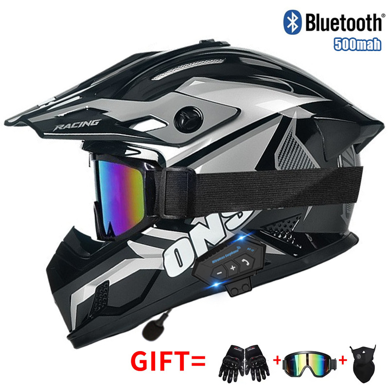 Мотошлем для бездорожья с очка – обзор и цена Full Face Motorcycle Helmet With Bluetooth