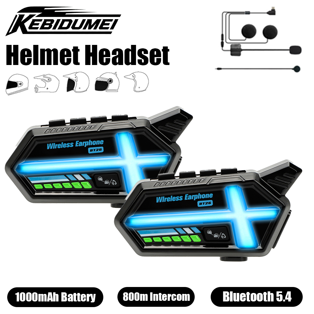 KEBIDUMEI BT26 гарнитура для ш – обзор и цена Universal Motorcycle Helmet Intercom Headset