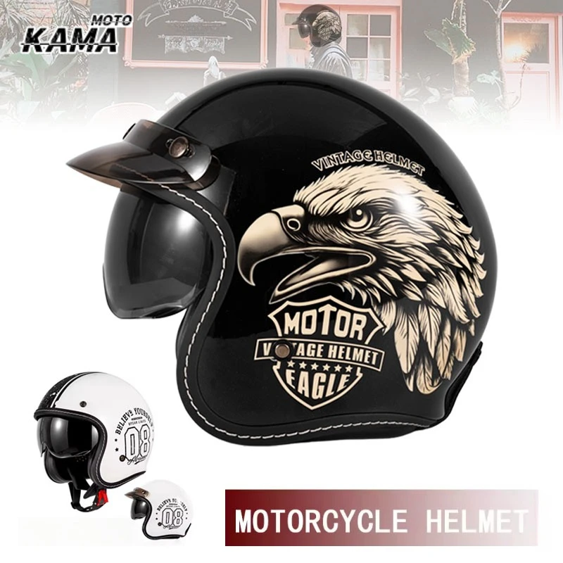 ХИТ ПРОДАЖ: Винтажный мотошлем – обзор и цена Vintage Open Face Retro Helmet